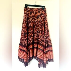 Ulla Johnson silk & cotton skirt with gold threads